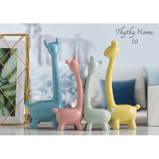 Gia Đình Nai Hươu |Tượng Sứ Hình Nai Và Hươu Trang Trí