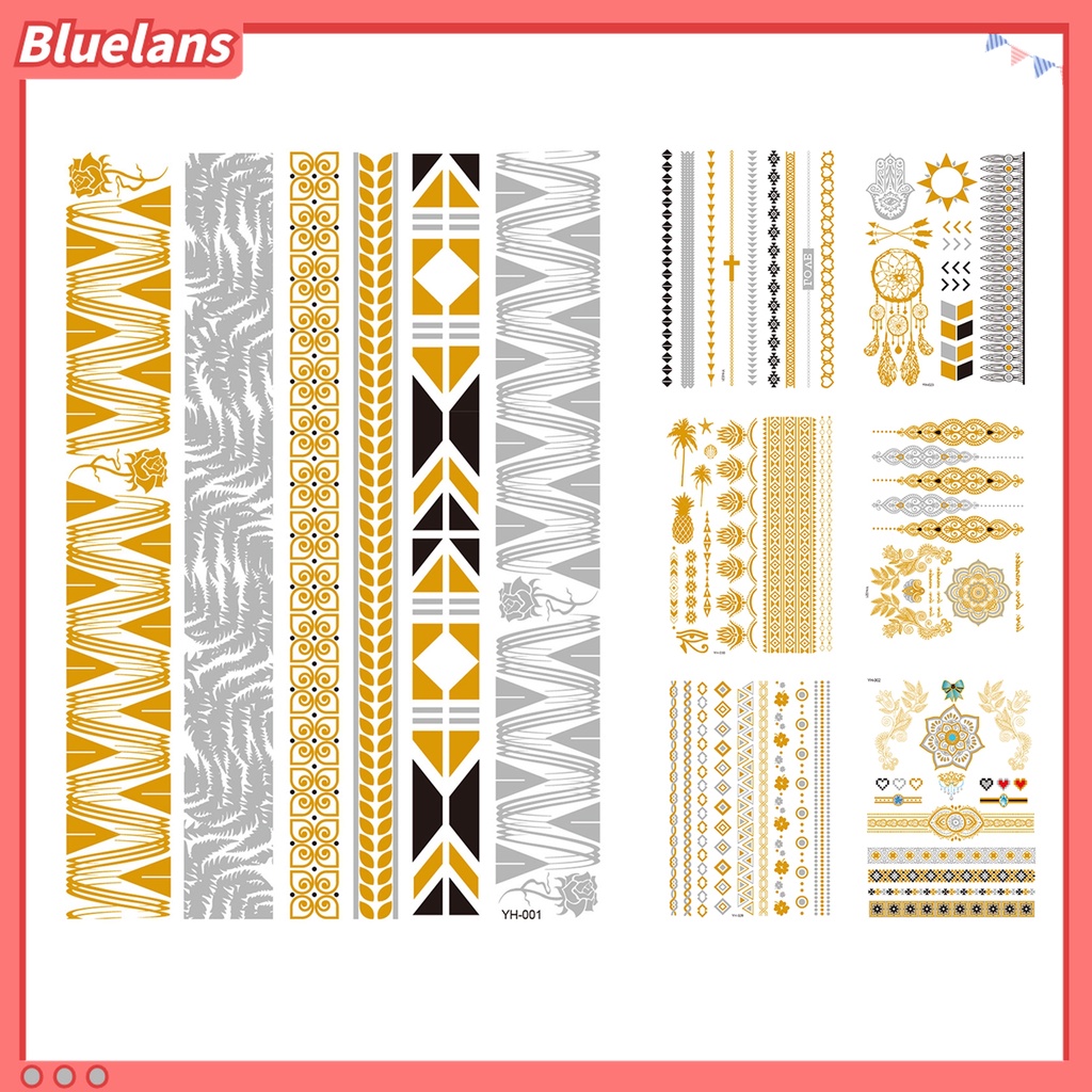 Hình Xăm Dán Tạm Thời Màu Sắc Ánh Kim Chống Nước Độc Đáo