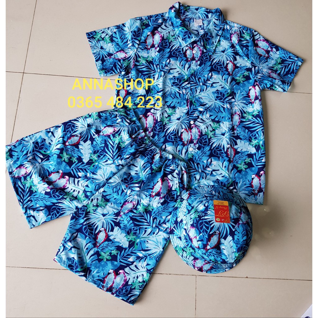 ❤️RẺ VÔ ĐỊCH❤️ BIGSIZE TỪ 7 - 120 KÝ - BỘ ĐI BIỂN HỌA TIẾT LÁ XANH CHO GIA ĐÌNH