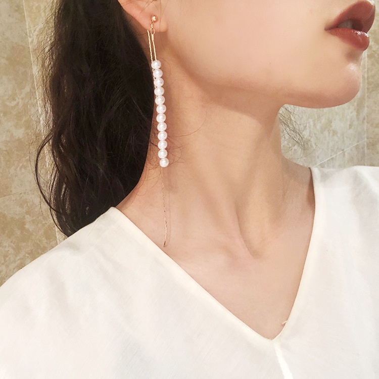 Đôi Khuyên Tai Dài Tua Rua Thời Trang Nhật Hàn