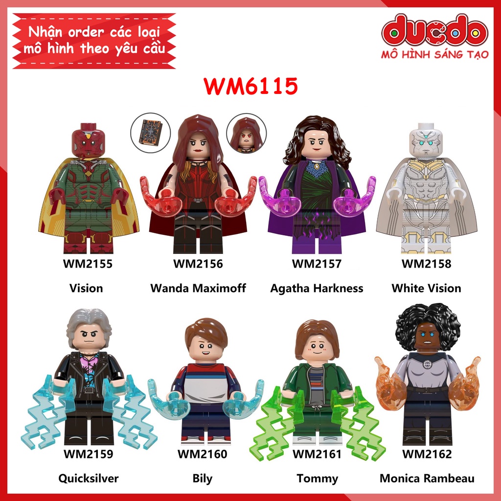 Minifigures các nhân vật trong Wandavision - Đồ Chơi Lắp Ghép Xếp Hình Mini Mô hình Iron Man WM WM6115