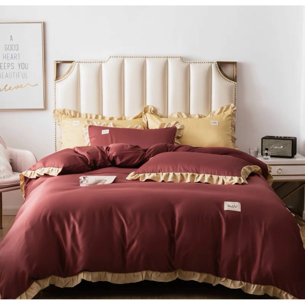 Bộ Chăn Ga Gối Cotton TC Emmibedding Store mẫu bèo
