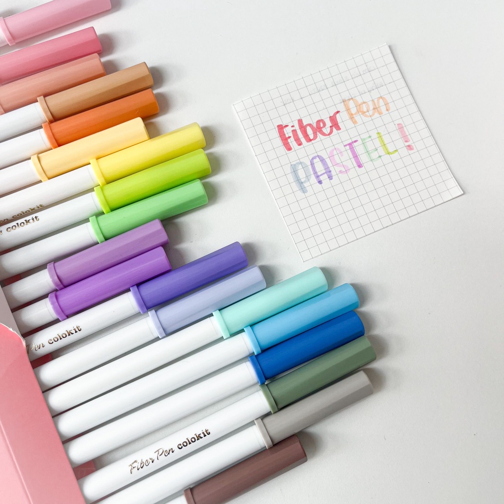 Bộ 20 màu Bút Fiber Pen PASTEL RỬA ĐƯỢC Thiên Long Colokit / Trang trí sổ