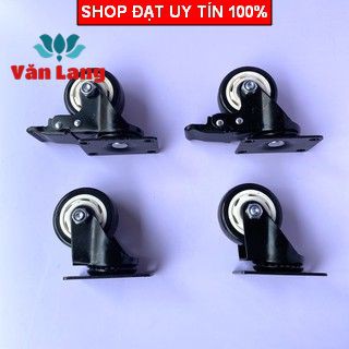 Combo 4 bánh xe đẩy hàng xoay 360 độ SIZE 7 CM, có phanh chống trượt, chịu tải cao