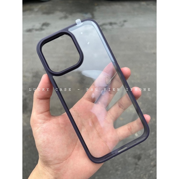 Ốp LIKGUS Viền màu lưng trong iPhone 14/14Max/14Pro/14ProMax/13ProMax/13Pro/13