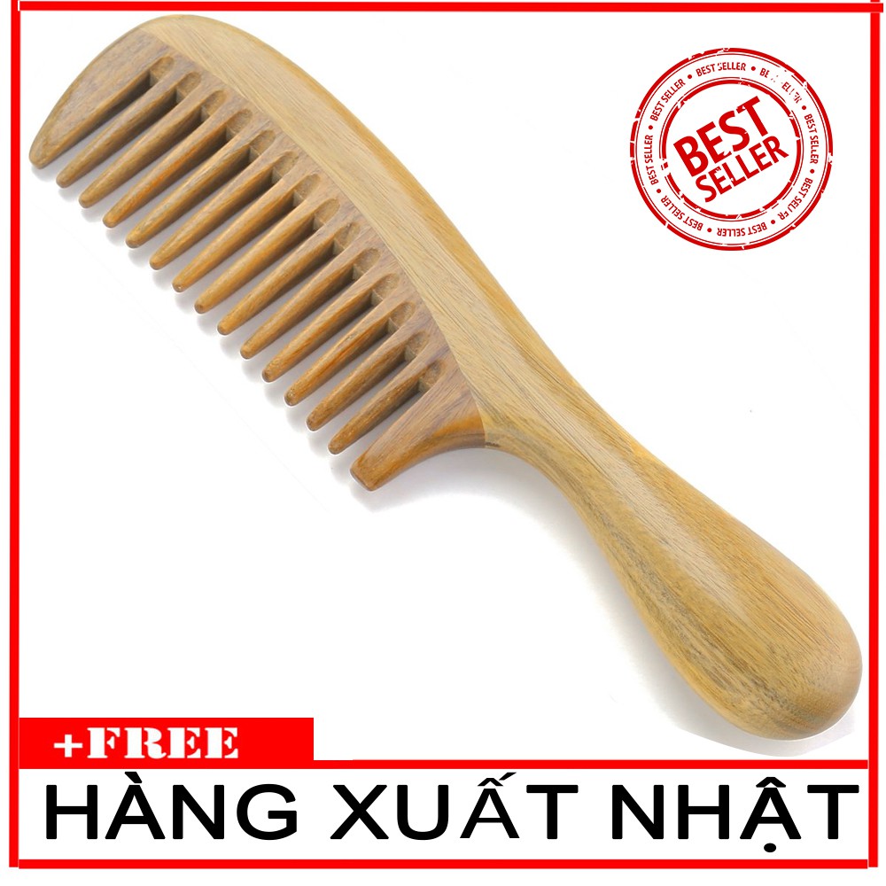 Lược gỗ răng thưa xuất Nhật - Lược chải đầu bằng gỗ chất lượng cao.