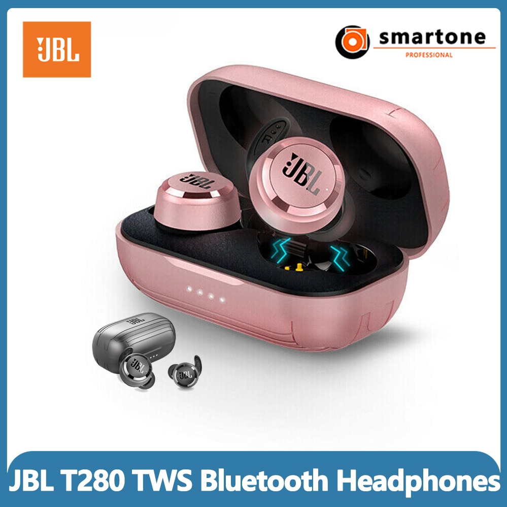 Tai nghe không dây bluetooth JBL-T280 TWS có hộp sạc phong cách thể thao IPX5