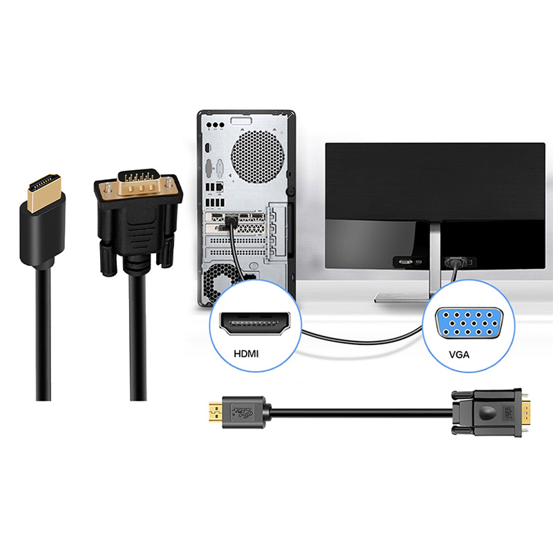 FAVN Bless Hdmi to Vga 1.8m HD Adapter Cable Cord Audio Video HDMI male to VGA male cable Glory