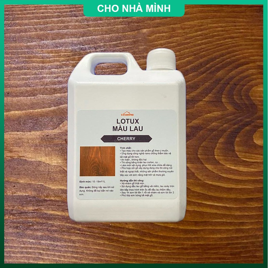 Sơn màu gỗ, sơn gỗ gốc nước  can 5L - Watix Màu lau - Lên vân gỗ,sơn gỗ màu cánh gián, cherry, honey, óc chó