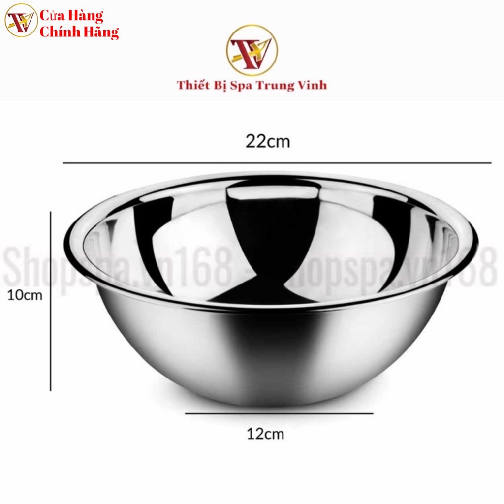 Bát inox rửa mặt dùng trong spa, size 22cm