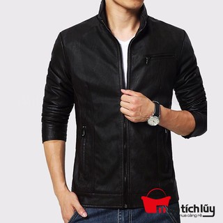 MTL - Áo khoác da nam phối túi dây kéo