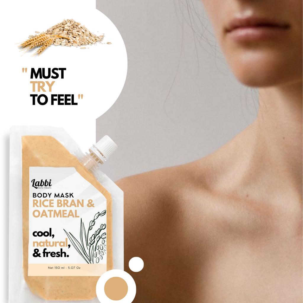 Mặt nạ dưỡng thể Cám gạo sữa - RICE BRAN &amp; OATMEAL BODY MASK - Labbi Bath Treats