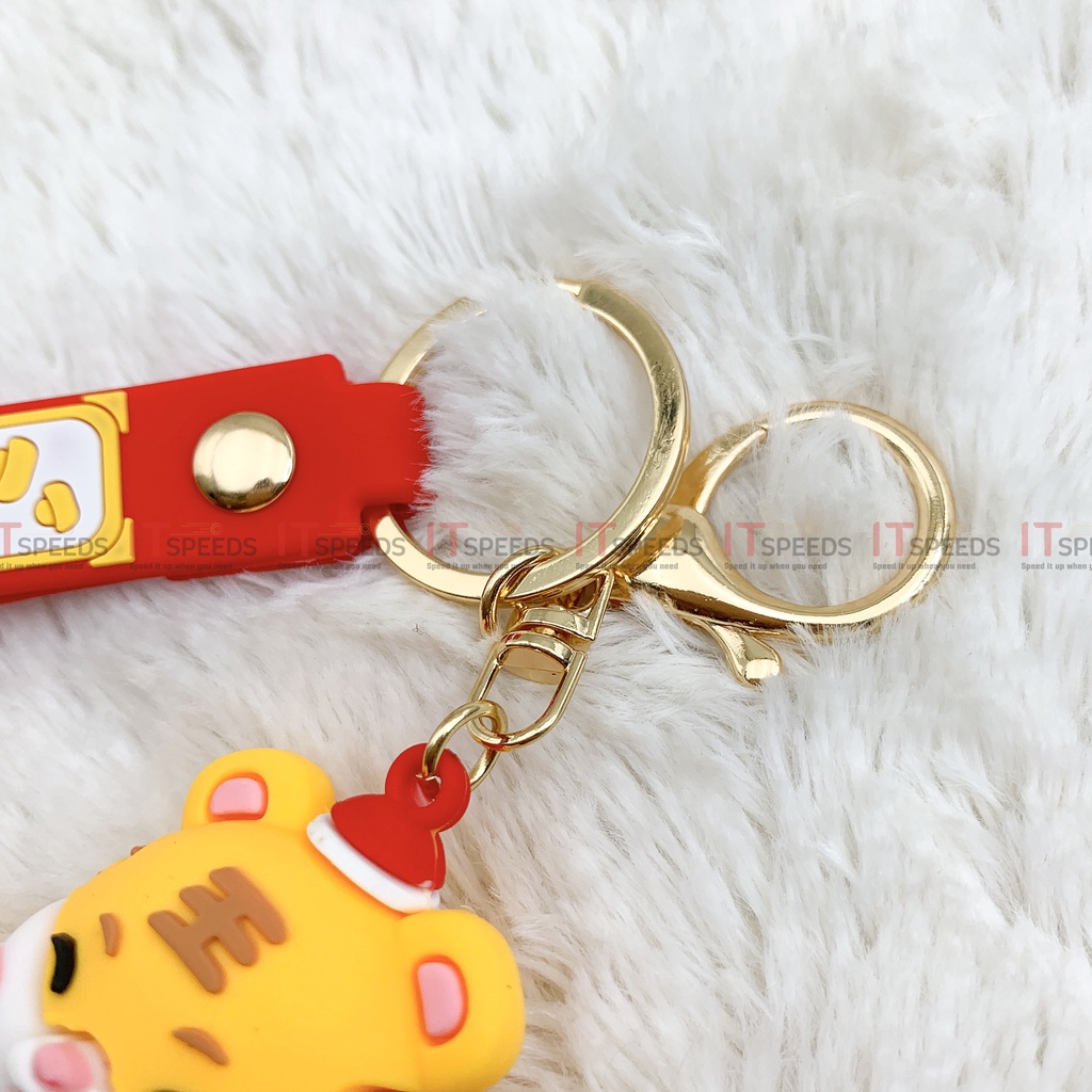 Móc Khóa Cute Hình Con Hổ May Mắn, Đáng Yêu, Dễ Thương, Chất Liệu Kim Loại Và PVC, Nước Sơn Bóng Đẹp, Hình Ảnh Sống Động