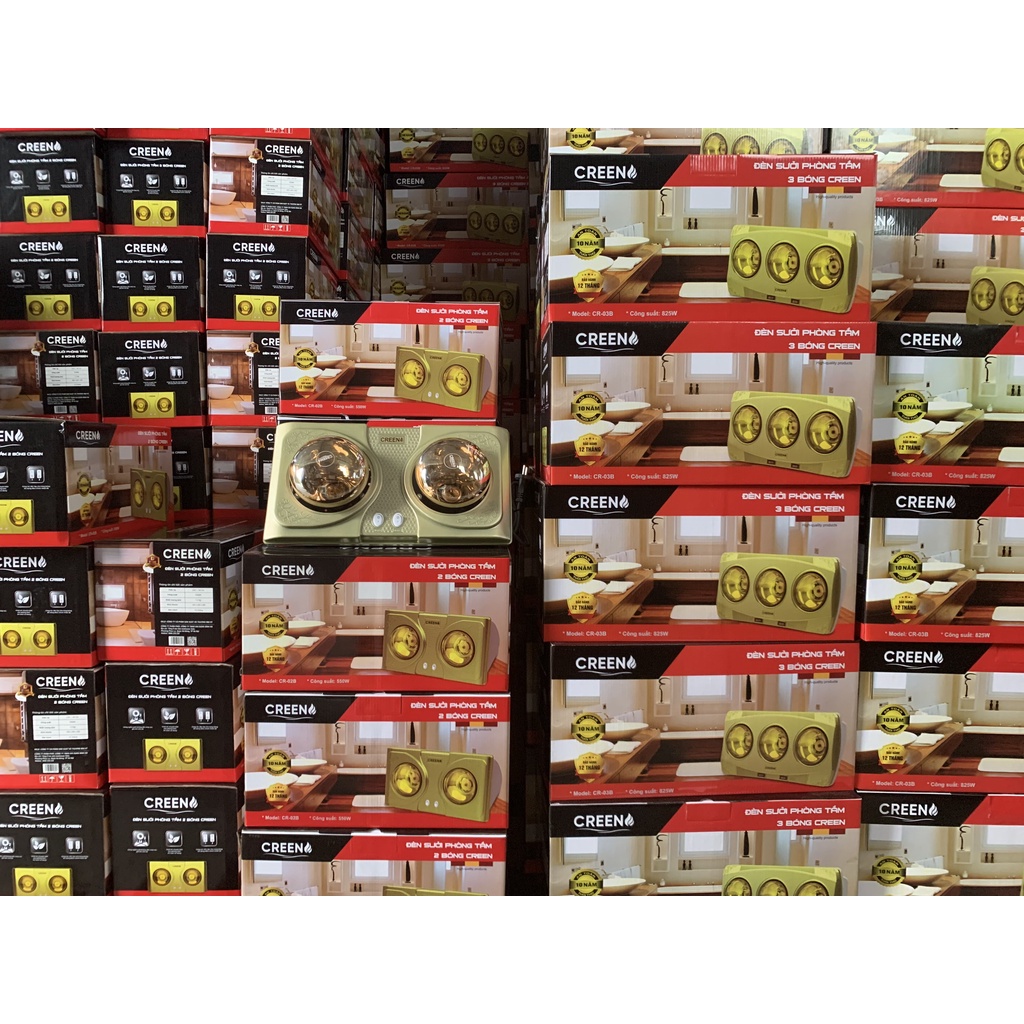 Đèn Sưởi Nhà Tắm Cao Cấp Creen 2 Bóng - 3 Bóng