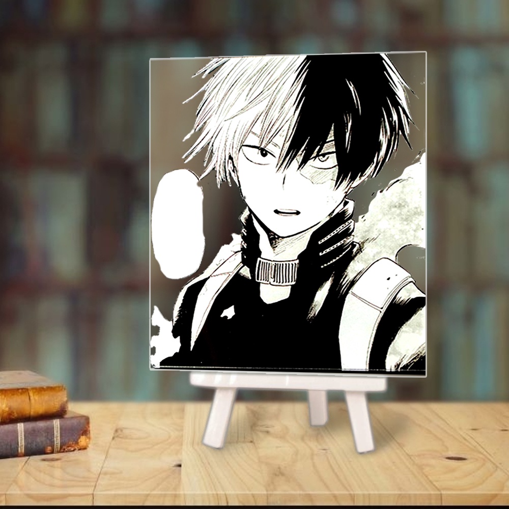 Tranh kính BOKU NO HERO ACADEMIA Học Viện Anh Hùng anime chibi acrylic mica trong trưng bày góc học tập xinh xắn