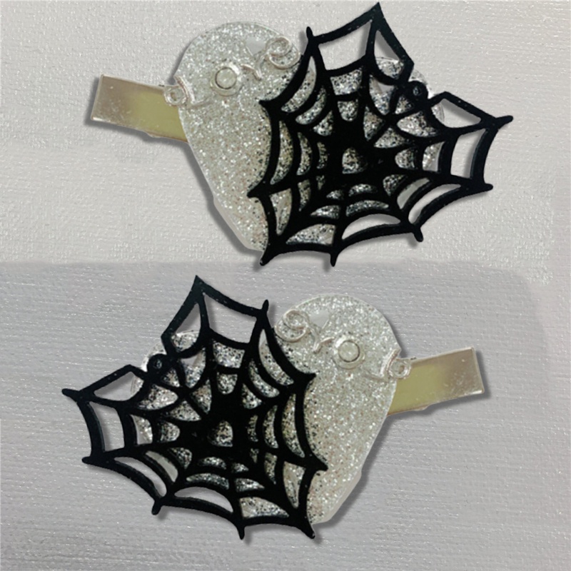 Kẹp Tóc Mạng Nhện Hình Trái Tim Halloween