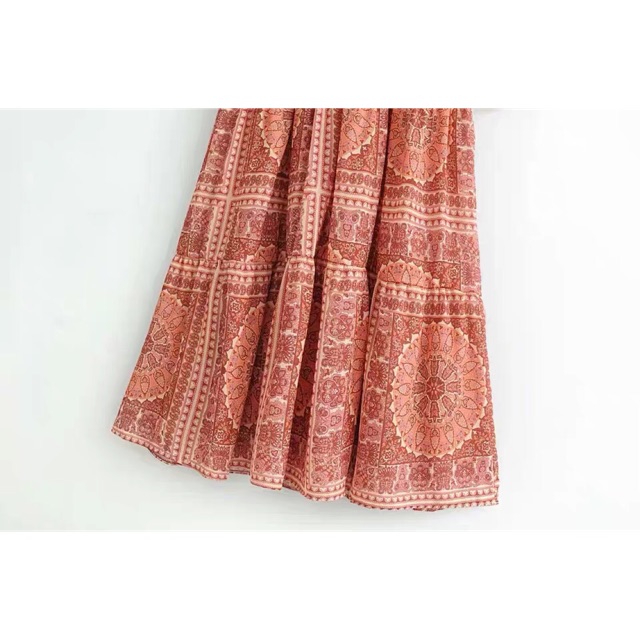 Đầm Zara maxi hoạ tiết cổ đển châu Âu sang chảnh - Luumooc