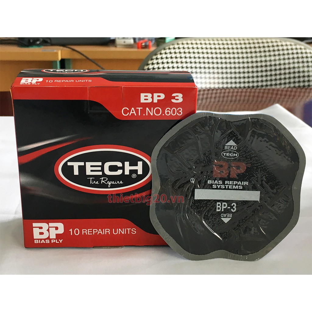 Hộp 10 miếng vá lốp bố chéo Tech BP-3