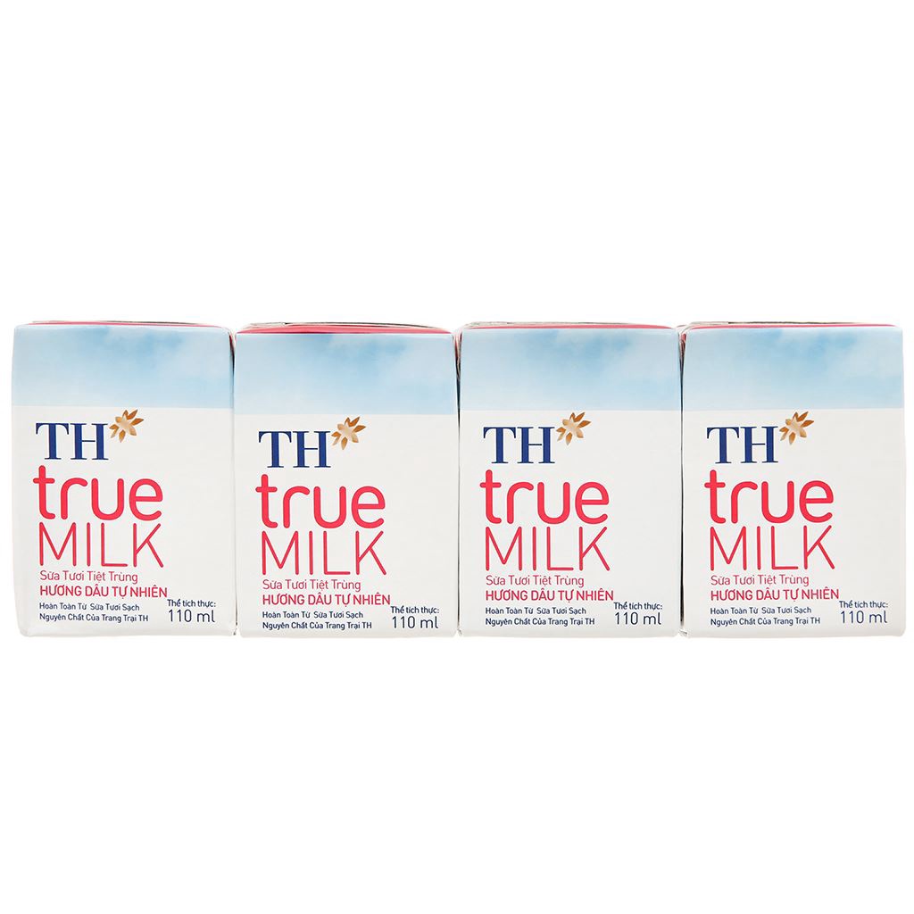 Lốc 4 hộp sữa tươi tiệt trùng TH true MILK 110ml/ 180ml