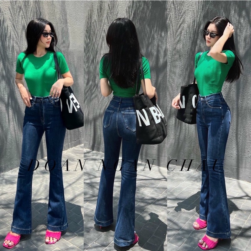Quần Jean Loe Lưng Siêu Cao Chất Co Giản Dày Dặn