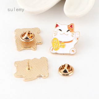 Ghim cài áo hình chú mèo may mắn dễ thương
