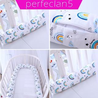 [Perfeclan] Đệm Giường 2.5M Cũi Bảo Vệ Trẻ Sơ Sinh Gối Chăn Ga Gối Cotton Màu Xanh Dương