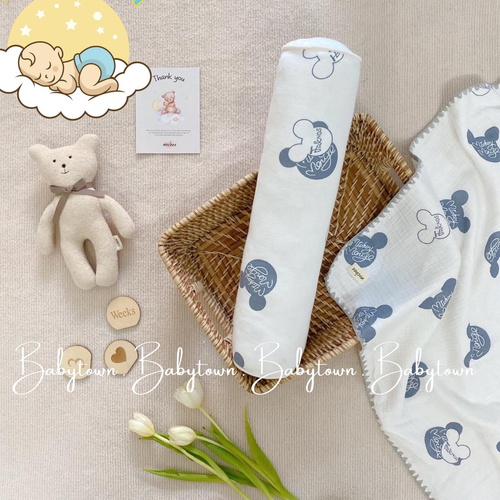 GỐI ÔM MOCHEE VẢI XÔ MUSLIN CHO BÉ