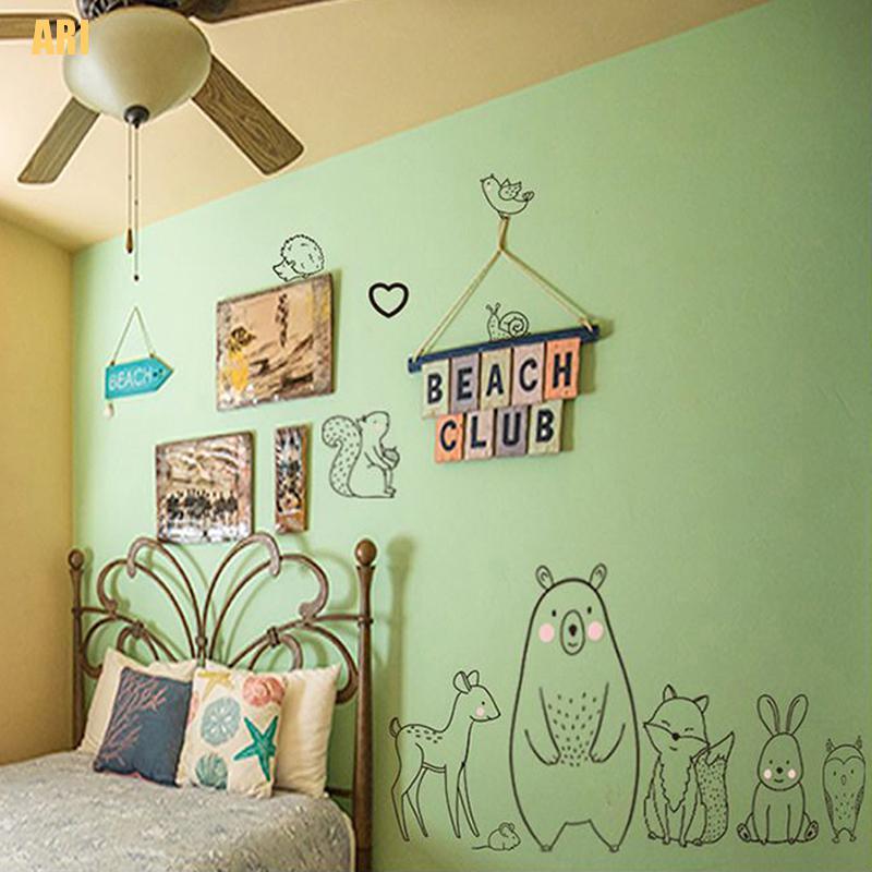 Miếng Dán Tường Trang Trí Hình Động Vật Hoạt Hình Đáng Yêu