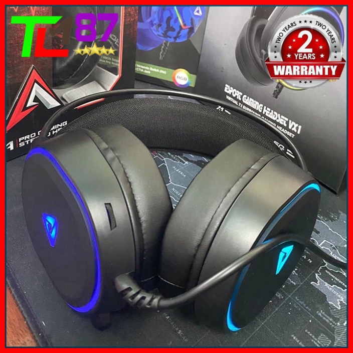 Tai Nghe Gaming Có Dây Headphone Chụp Tai VSP ESPORT VX1 LED 7 Màu - Tai Nghe Nhạc Máy Vi Tính Laptop Game Thủ Có Mic