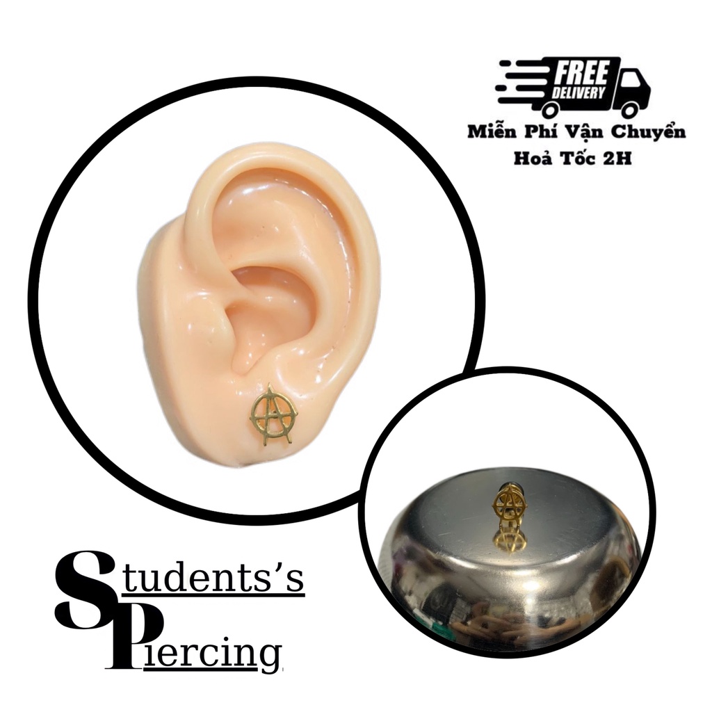 [NOW SHIP] KHUYÊN TAI HÌNH HỌA TIẾT CÁ TÍNH - KHUYÊN THÉP 316L KHÔNG HAN GỈ