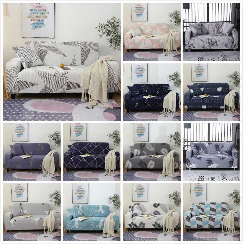Vỏ Bọc Ghế Sofa 1-4 Chỗ Ngồi Co Giãn Chống Bụi Họa Tiết Cẩm Thạch
