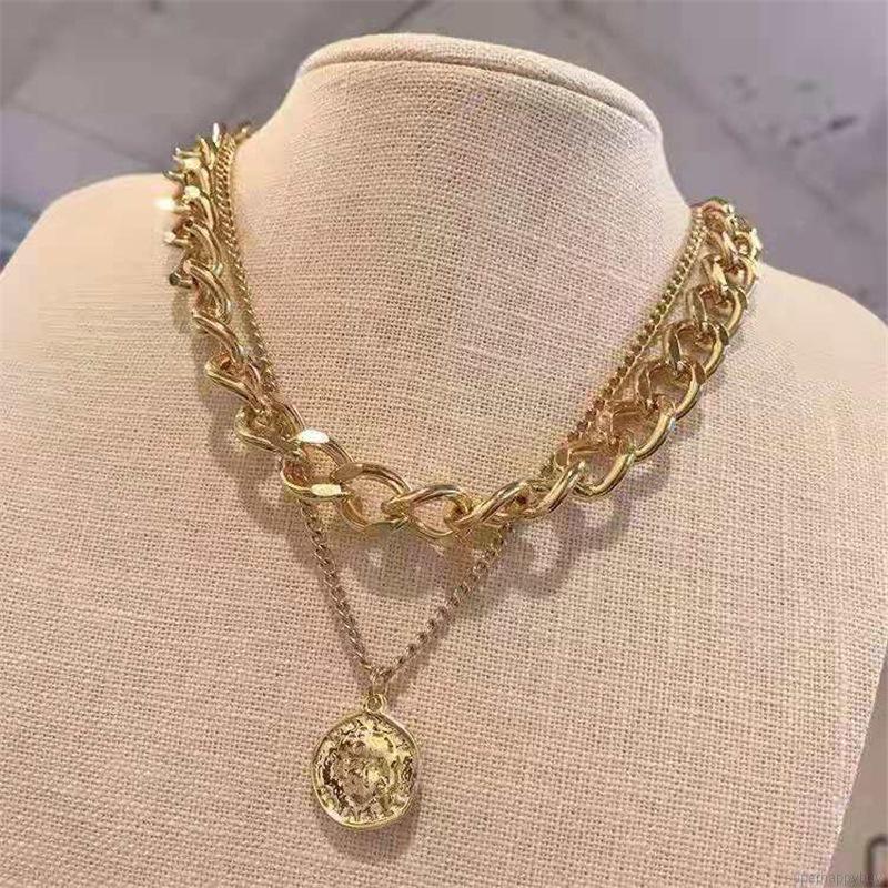 Dây chuyền hai lớp phong cách Hip Hop cổ điển hợp thời trang dày dặn