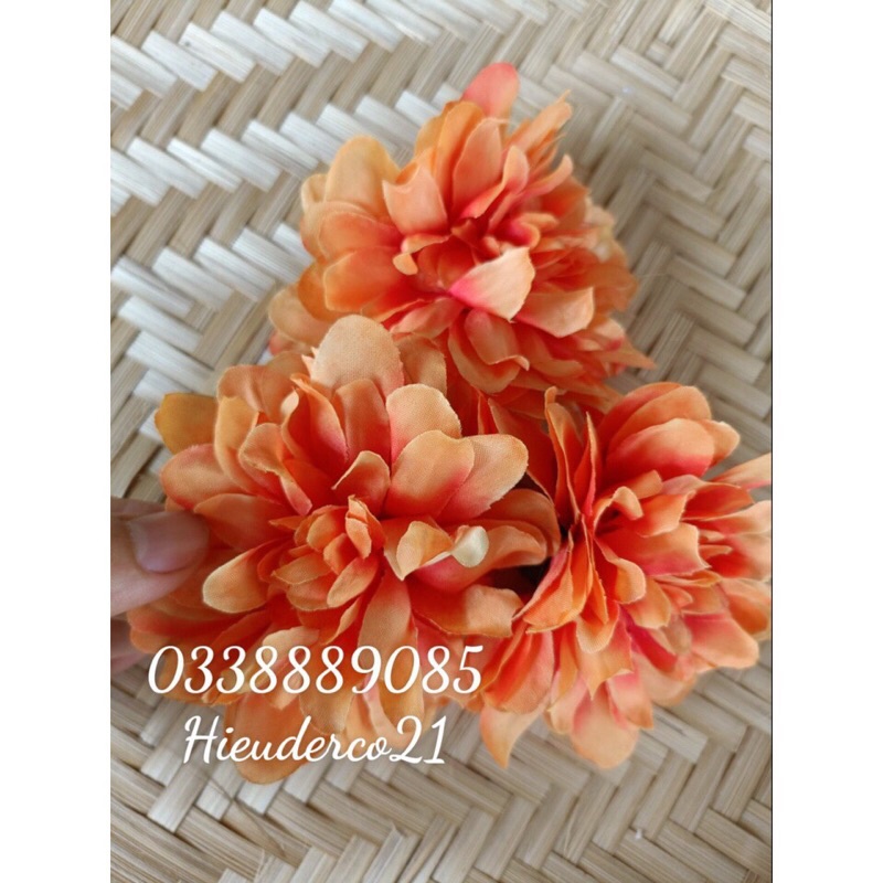 Hoa cúc thược dược lụa cao cấp-bông cúc,hoa giả siêu đẹp và sẵn kho