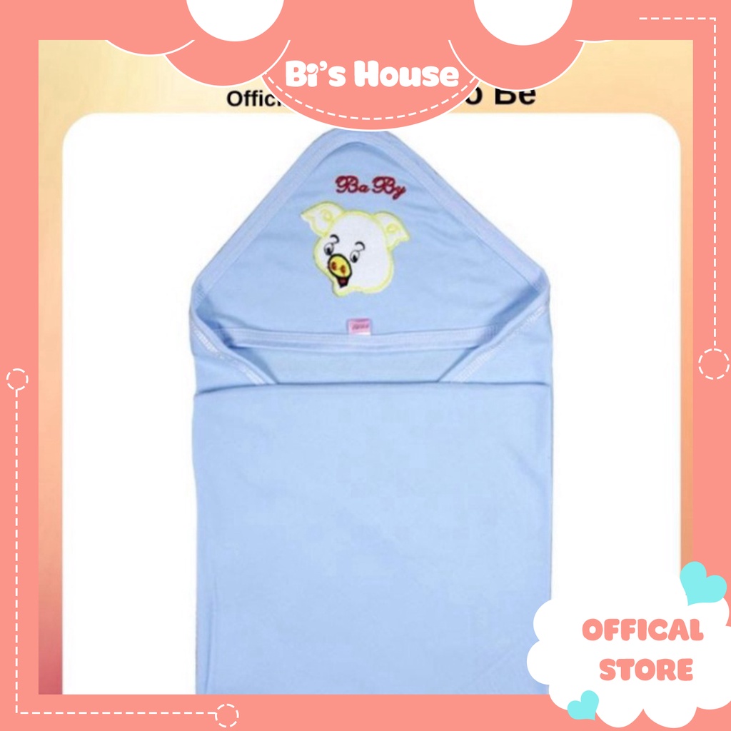Chăn ủ FUSI trơn có mũ 100%cotton mềm mịn, thoáng khí cho bé 🍀