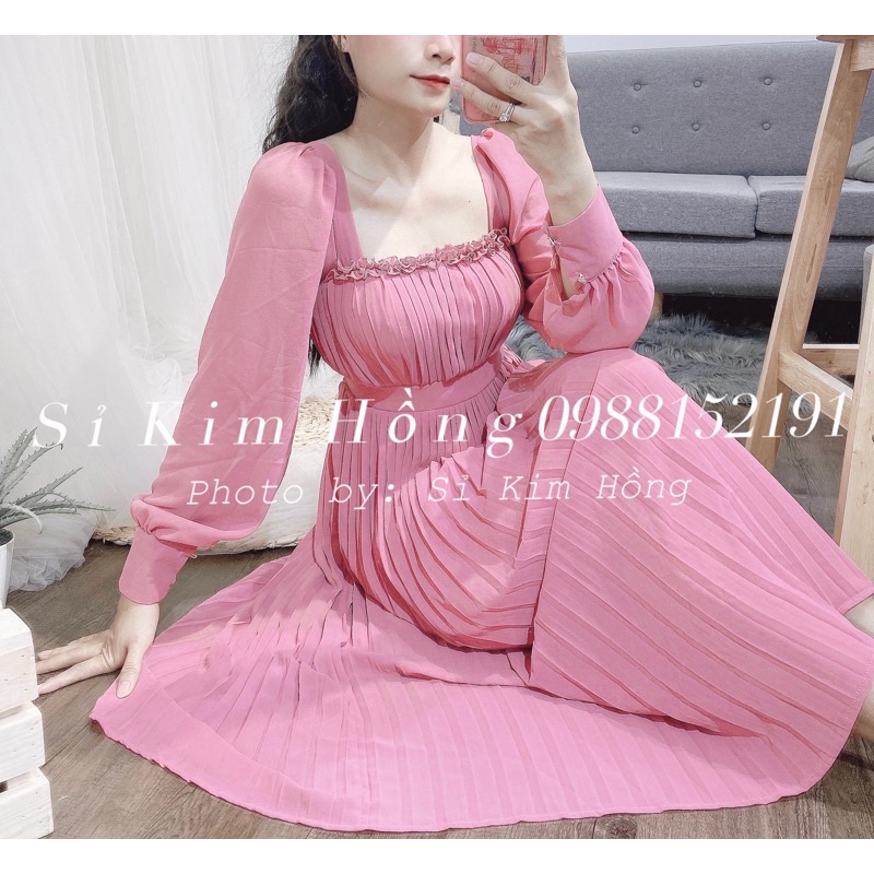 Đầm dập ly tay dài sang trọng Mã 38860 ( Ảnh shop chụp thật chính chủ) | BigBuy360 - bigbuy360.vn