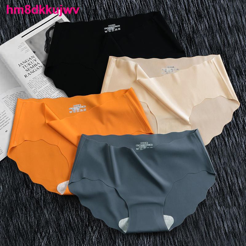 thời trang nữ1-4 cặp quần lót không dây lụa băng cho nữ cotton lưng trung kháng khuẩn sịp nâng hông gợi cảm phụ