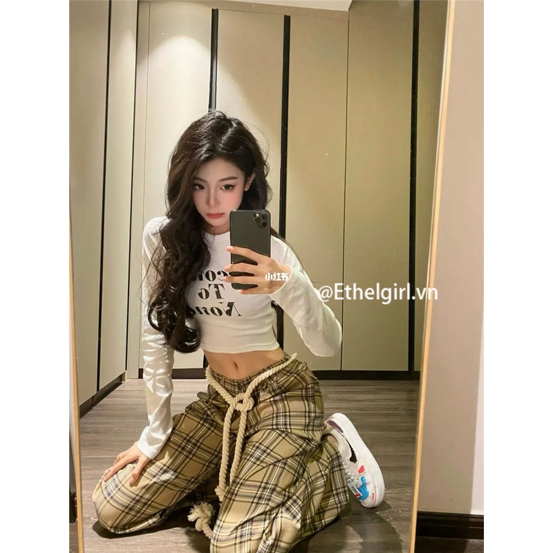 Áo Croptop Tay Dài In Họa Tiết Phong Cách retro Quyến Rũ Cho Nữ