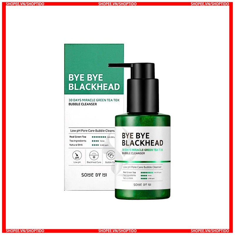 Sữa Rửa Mặt Sủi Bọt Hỗ Trợ đánh bay Mụn Đầu Đen Some By Mi Bye Bye Blackhead 30 Days 120gr