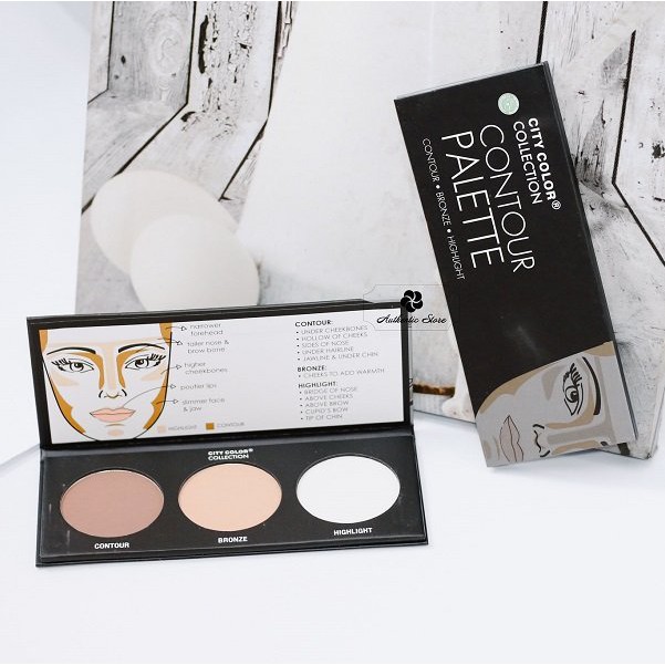 [CHÍNH HÃNG] Bảng Phấn Tạo Khối Và Highlight 3 ô City Color Contour Palette 4.5g