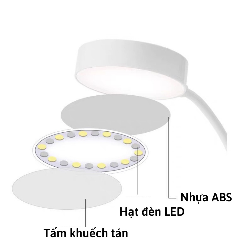 Đèn Học Để Bàn, Đèn Học Tích Điện Ánh Sáng Đều - AUTO BEN