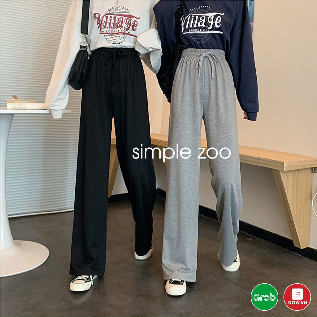 Quần Jogger Dài Lưng Cao Ống Rộng Kiểu Dáng Hàn Quốc