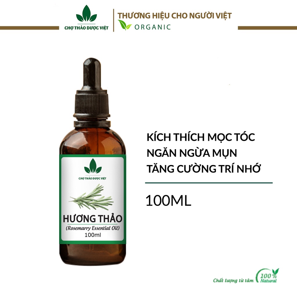 Tinh dầu Hương Thảo 100ml, tăng cường trí nhớ, hương nước hoa thiên nhiên, thơm phòng - Chợ Thảo Dược Việt