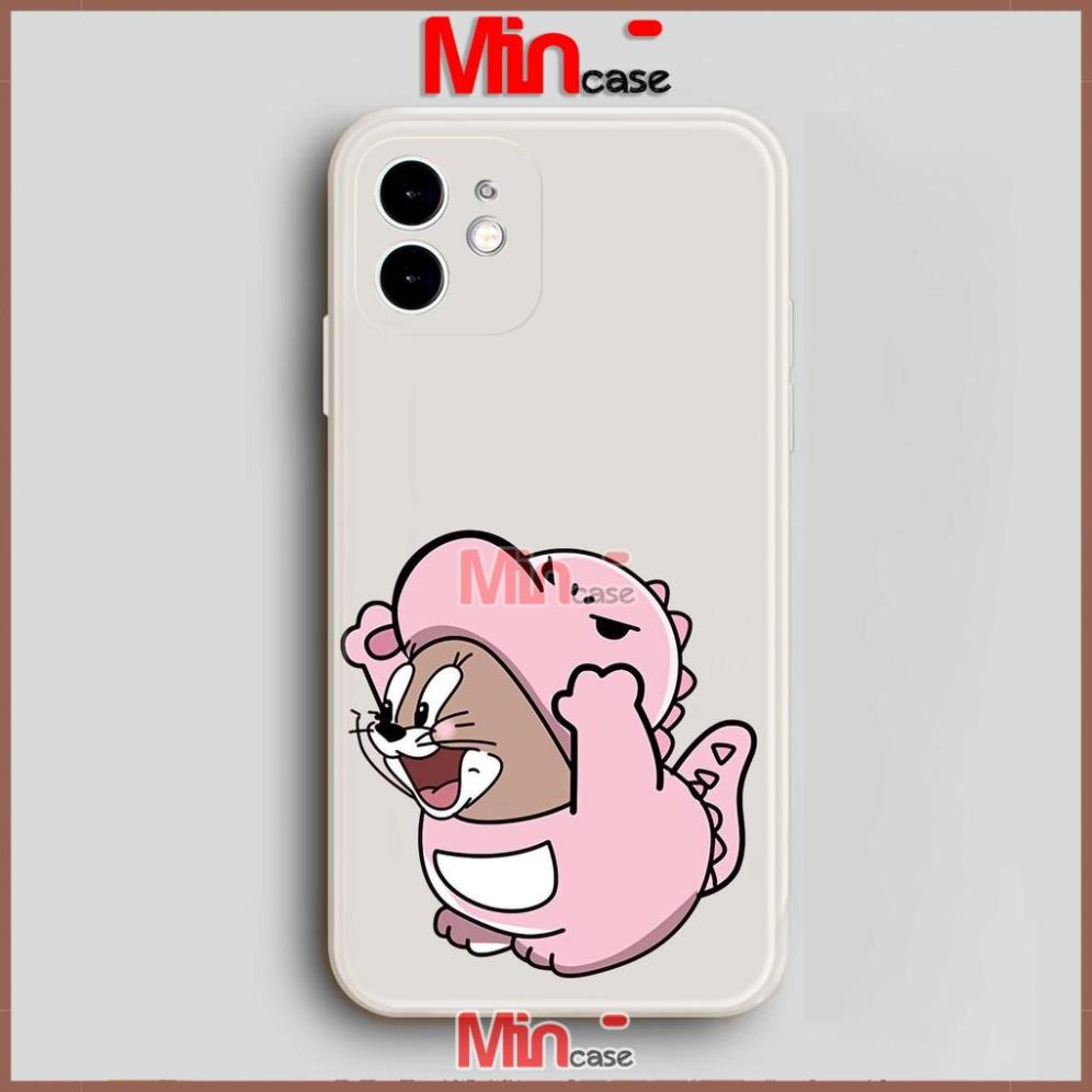 Ốp lưng iphone 6/6s/7/8/X/XS/Xr/11/12/13 Pro Plus Max Cạnh viền vuông silicon mềm dẻo hình tom jerry cute dễ thương đẹp