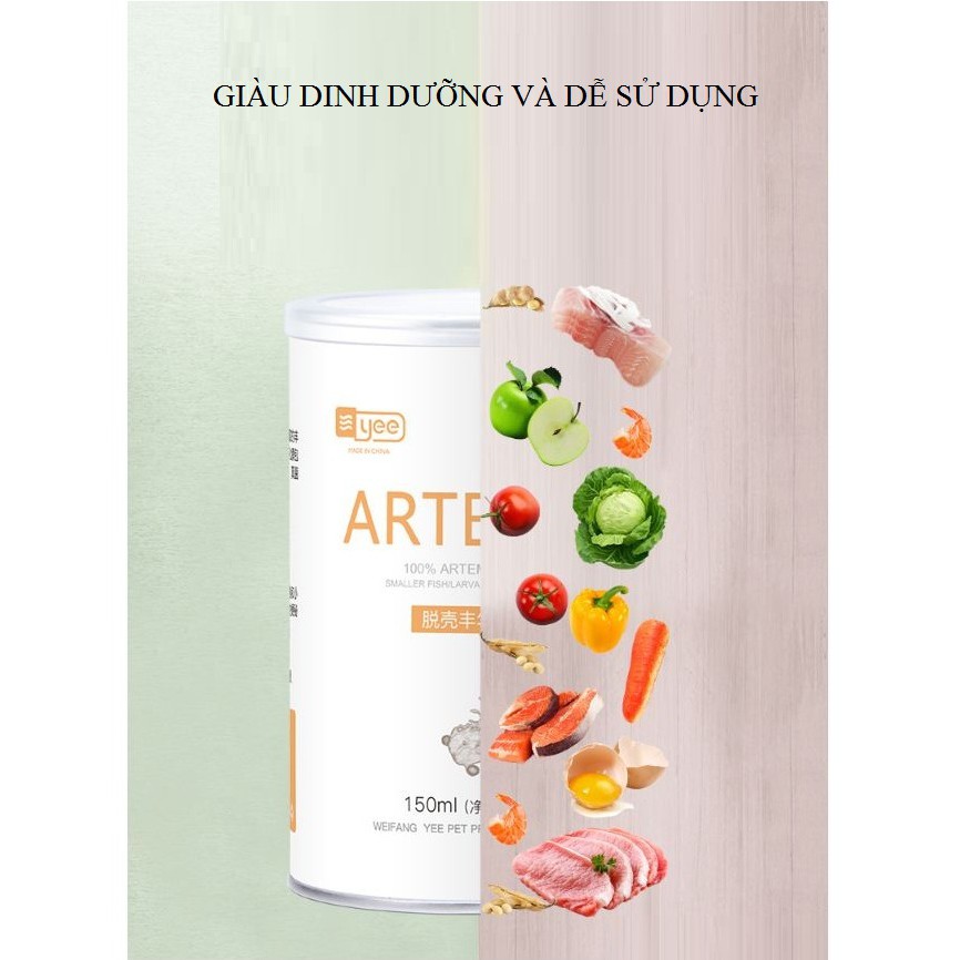  Artemia tách vỏ sấy khô lon 150ml (80g) ( tặng kèm ống artrmia nhỏ giọt)