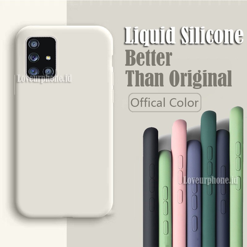 Original Liquid Silicone Case Samsung Galaxy A52S A52 A72 A32 4G A50 A50S A30S A51 A71 Note 20 Ultra