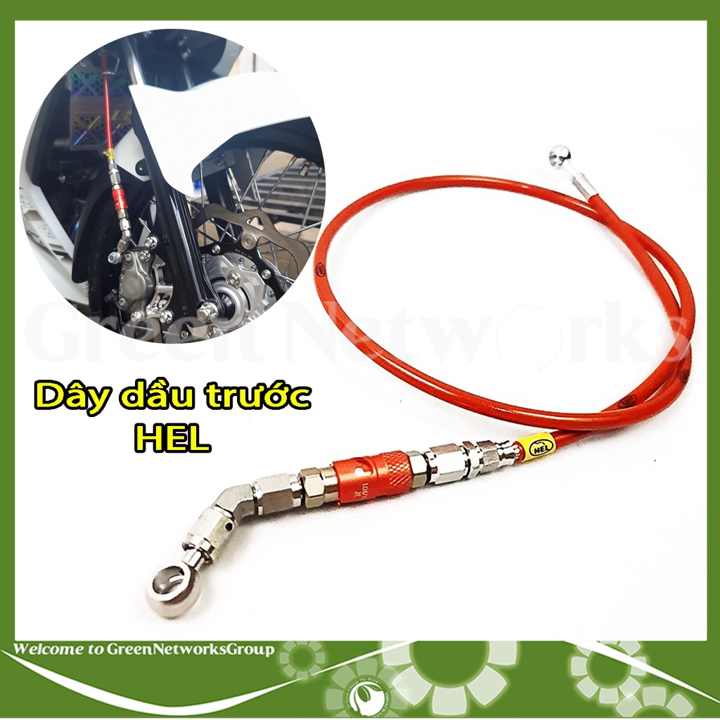 Dây dầu thắng trước HEL bấm đầu Earl's có ngắt dầu gắn mọi loại xe Greennetworks ( Cam )