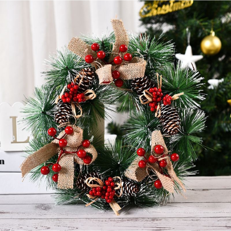 Vòng hoa trang trí noel 32cm,,,