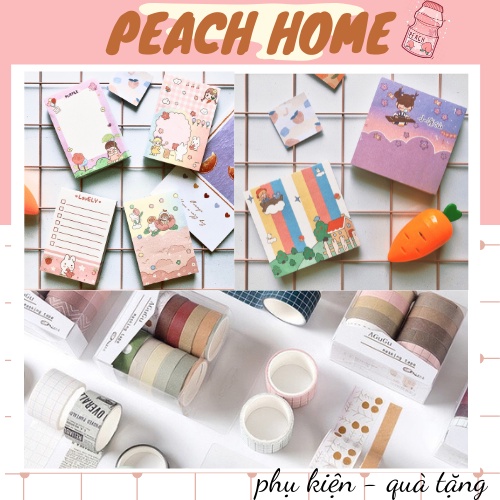 Giấy Note Ghi Chú 100 Tờ Nhiều Hình Ngộ Nghĩnh Không Keo Washi Tape Tập Giấy Ghi Chú Giấy Nhớ Nhiều Màu Cute