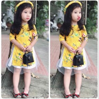 Áo dài cách tân kèm mấn