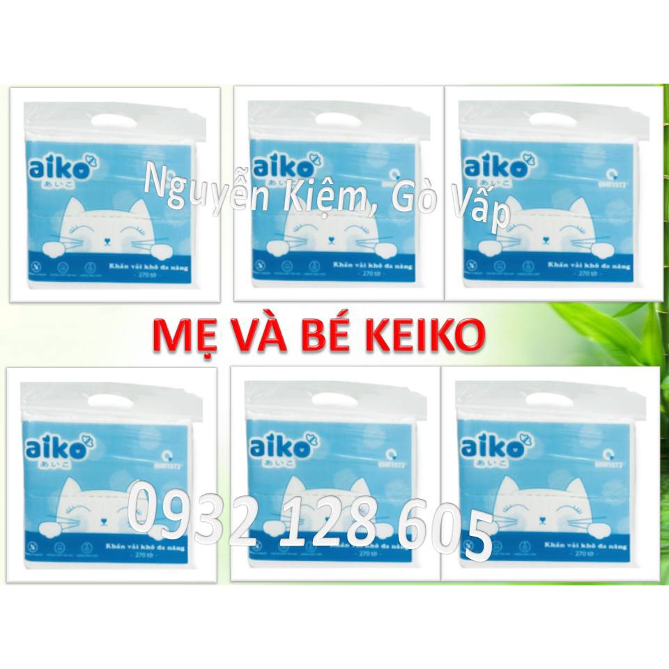 COMBO 6 GÓI KHĂN VẢI KHÔ ĐA NĂNG AIKO 270 TỜ/TÚI X 6 TÚI